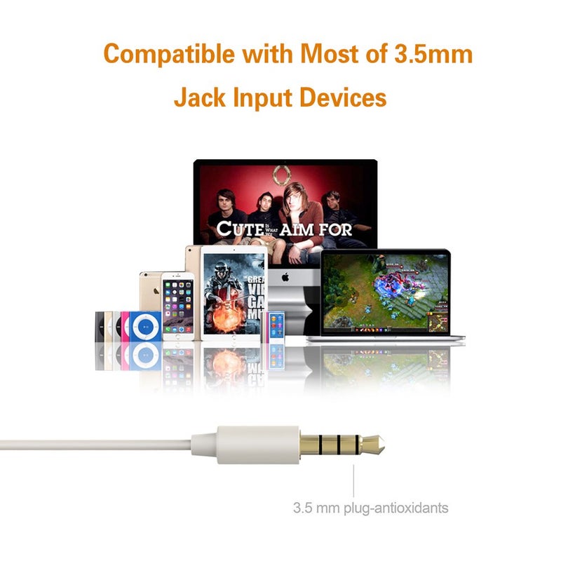 MAXROCK (TM Unique Total Soft Silicon Sleeping Headphones Earplugs Earbuds with Mic for Cellphones,Tablets and 3.5 mm Jack Plug (White) - Image 5
